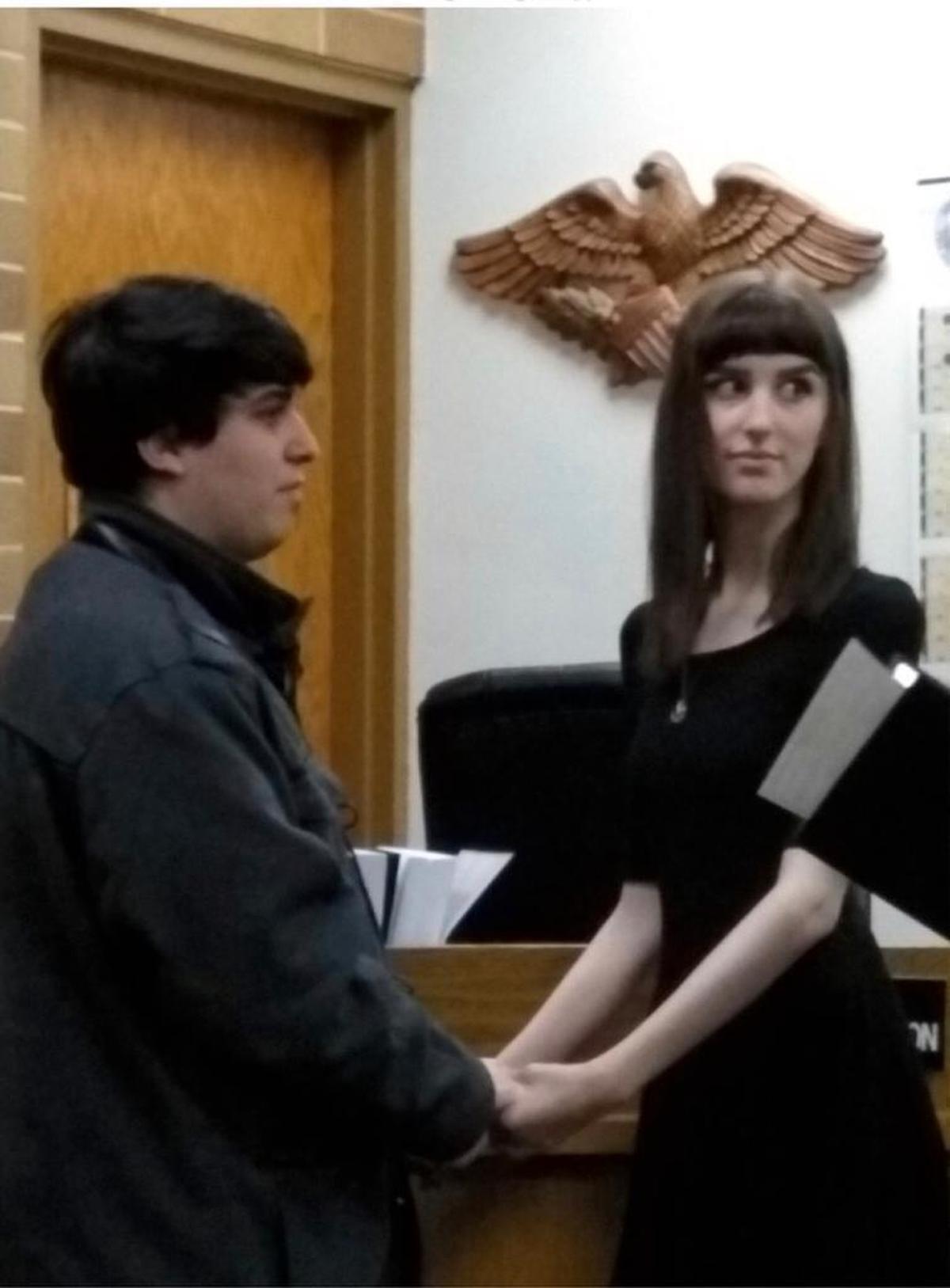 Matthew and Amelia Parkinson on their wedding day in December 2017.
