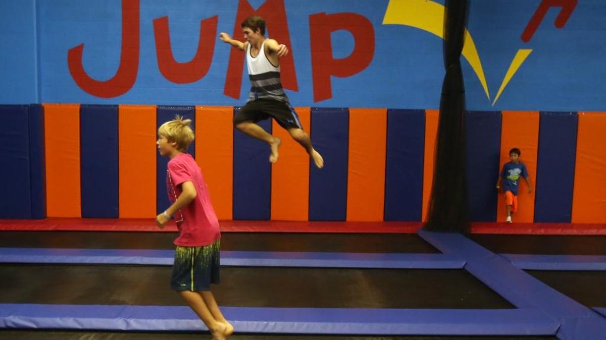 Children jump on a trampoline at JumpTime’s Downtown Boise center in 2013.