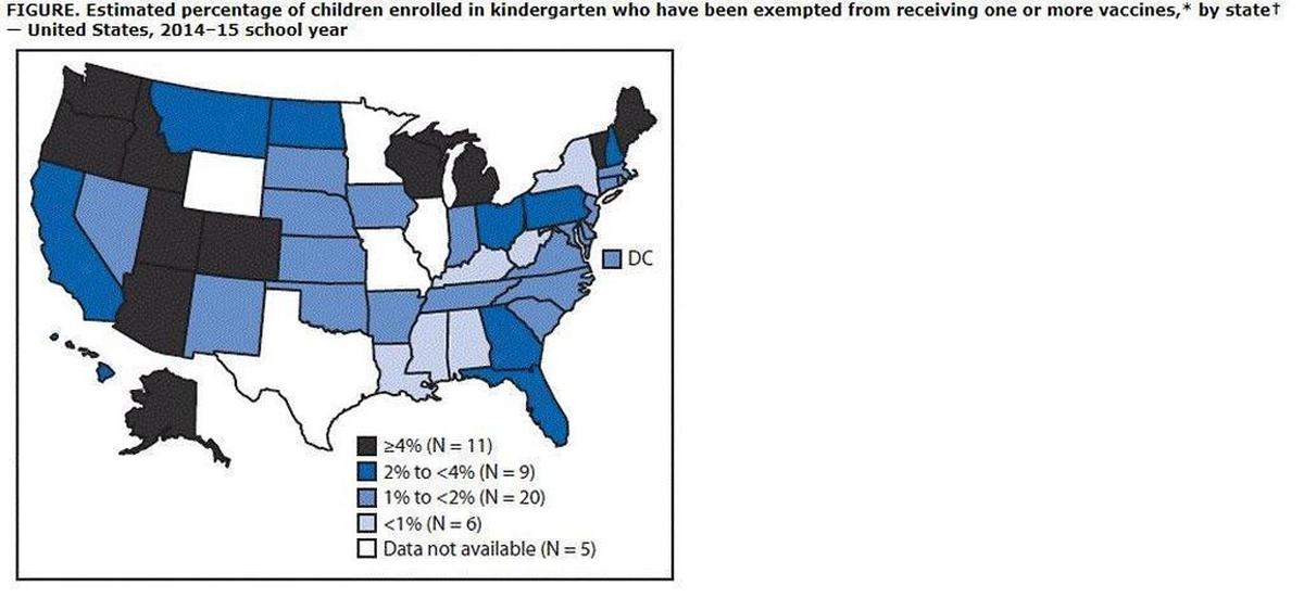 Idaho is among the states with relatively high numbers of families opting for the immunization exemption, according to the Centers for Disease Control and Prevention.