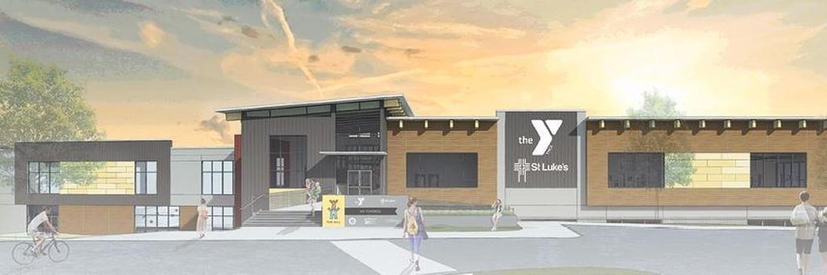 An artist’s drawing of the front of the South Meridian Family YMCA, which is scheduled to open in May.