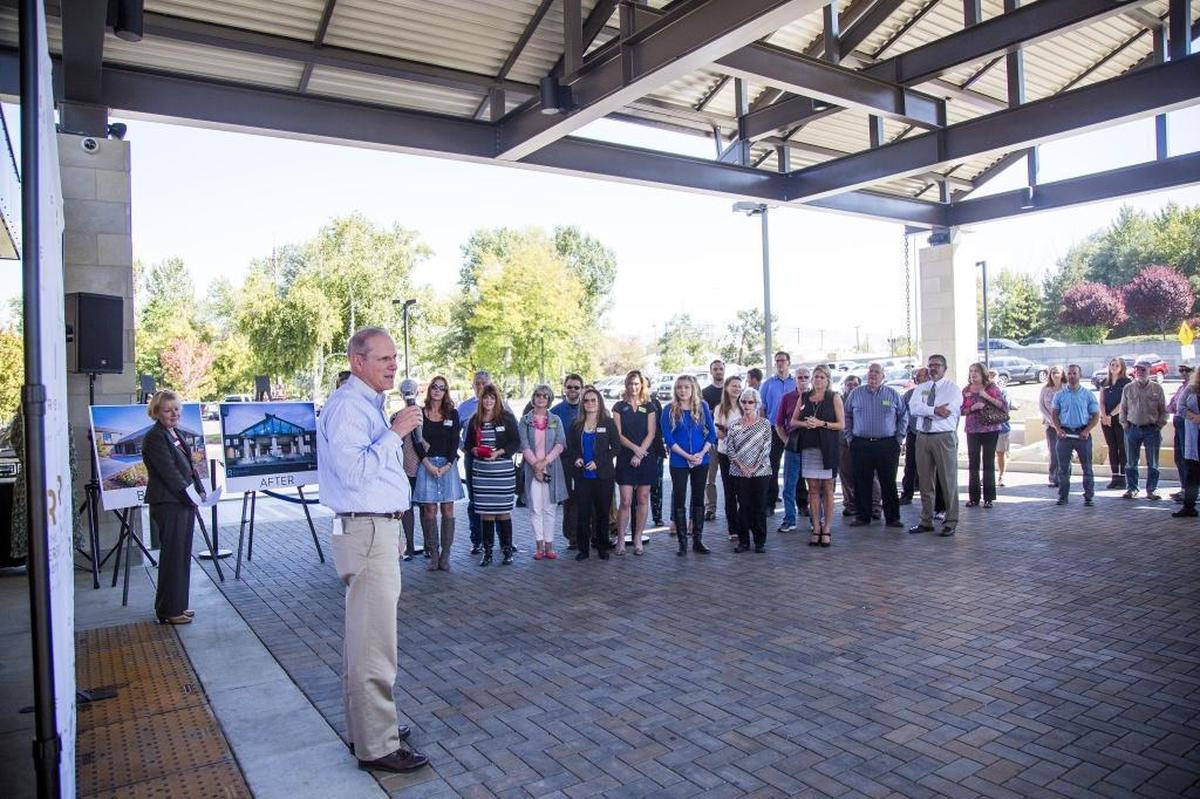 Garden City Mayor John Evans speaks during the 2017 dedication of the Riverside Hotel in Garden City. The Riverside, a supporter of the city’s arts community, is unique because of its large physical footprint at the city’s southwest tip and its role bridging Garden City and Boise, Evans said.