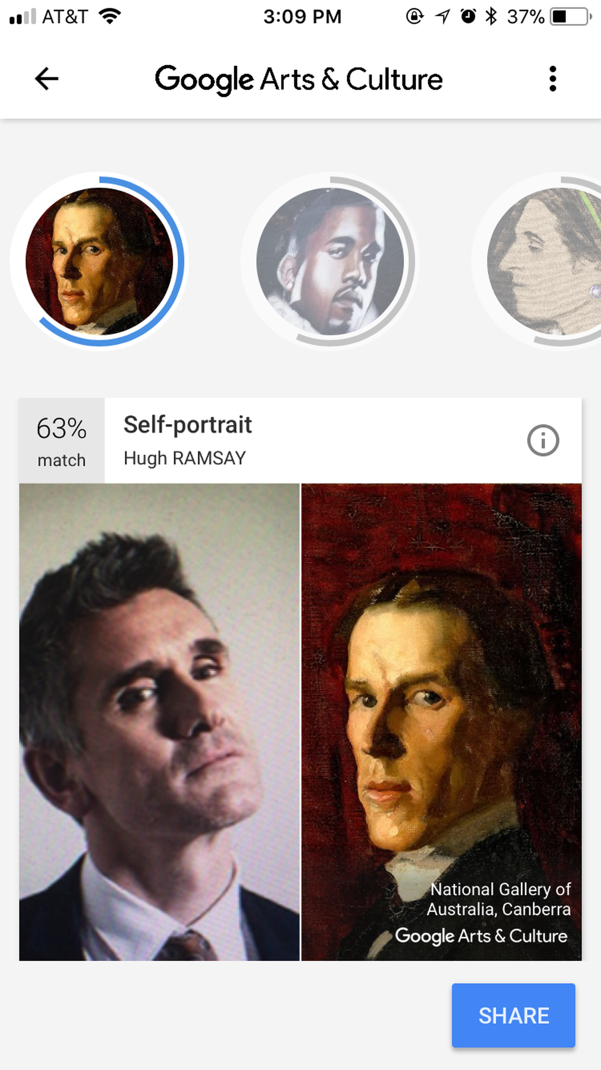 Jazz musician Curtis Stigers matched with Australian artist Hugh Ramsay’s self portraits.