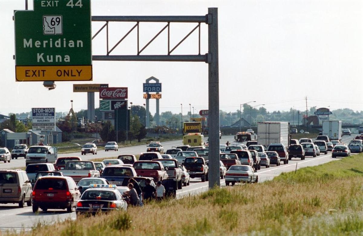 Heavy traffic on Interstate 84.