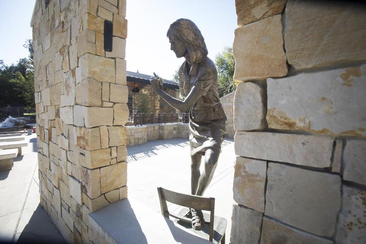 The new Marilyn Shuler Classroom for Human Rights, seen through Anne Frank’s window, is immediately adjacent to the Idaho Anne Frank Human Rights Memorial. The nearly $1 million project includes the outdoor classroom, new quotes etched in stone, artwork, an electronic kiosk, audio boxes and display panels.