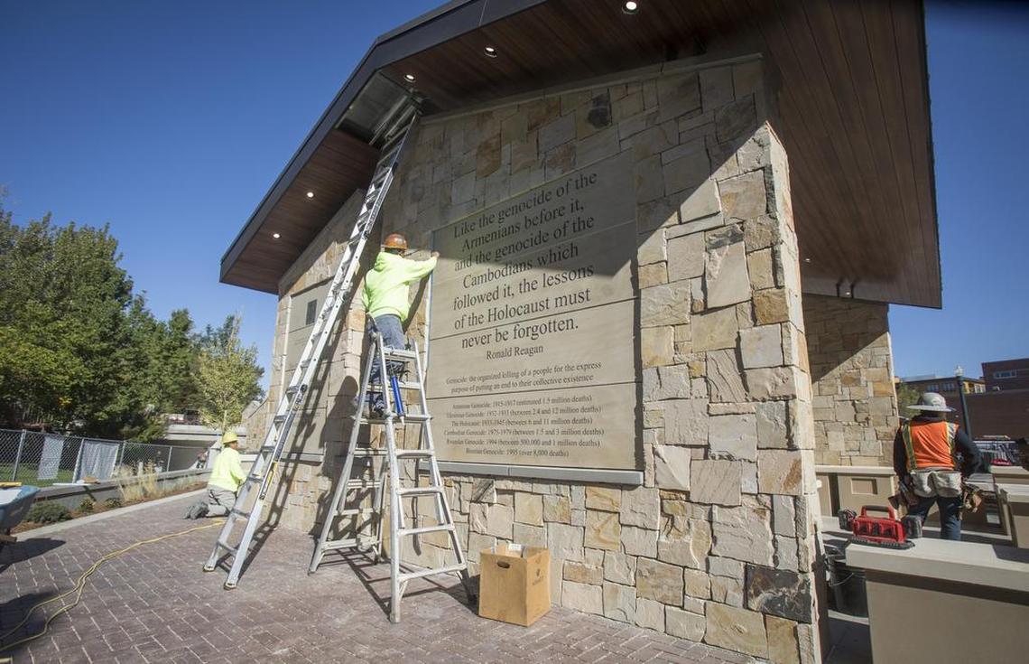 The classroom wall facing the Greenbelt is dedicated those who died and those who survived genocide. Besides etched quotes and dates, the space includes short audio stories of local survivors. The Armenian community will dedicate a special bench remembering the Armenian Genocide of 1915 at 6:30 p.m. on Friday, Sept. 21, 2018.