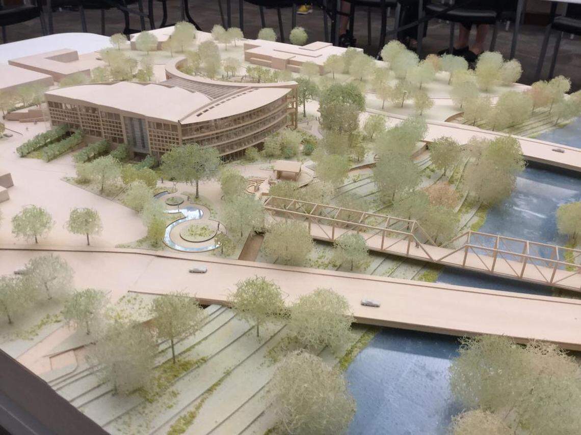 This three-dimensional model of Boise's proposed new main library sat in City Hall for a couple of hours Tuesday as city staffers and project architects briefed Mayor David Bieter and the City Council on the project.