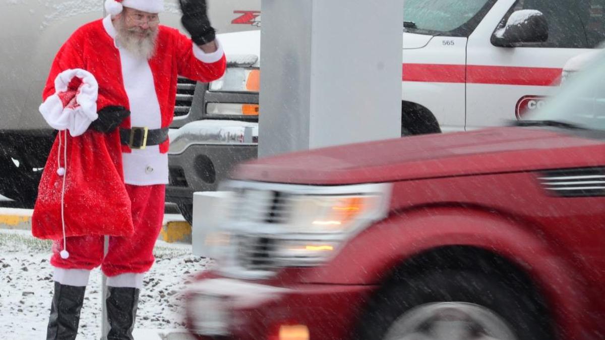 Larry Jones has dressed up as Santa Claus for four or five years and said he “always gets a good reaction” from people who see him.