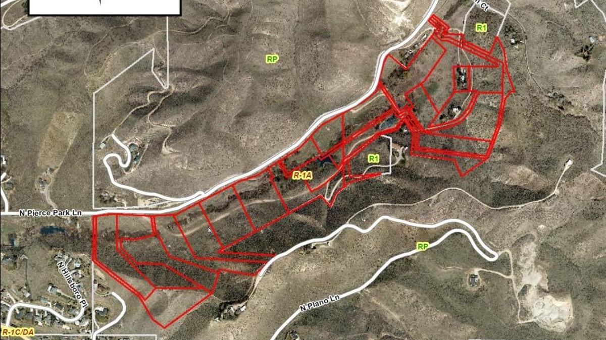 A map of Larry Leasure’s planned Foothills development on North Pierce Park Lane.