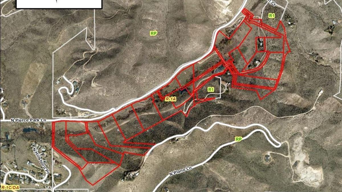 A map of Larry Leasure’s planned Foothills development on North Pierce Park Lane.
