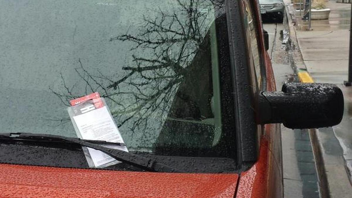 A city of Boise Christmas Eve parking warning, complete with a Hershey’s bar.