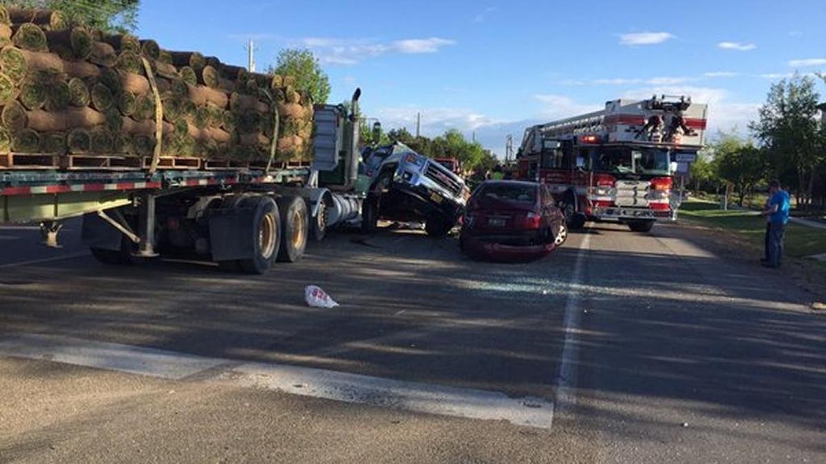 The crash blocked northbound traffic, police say.