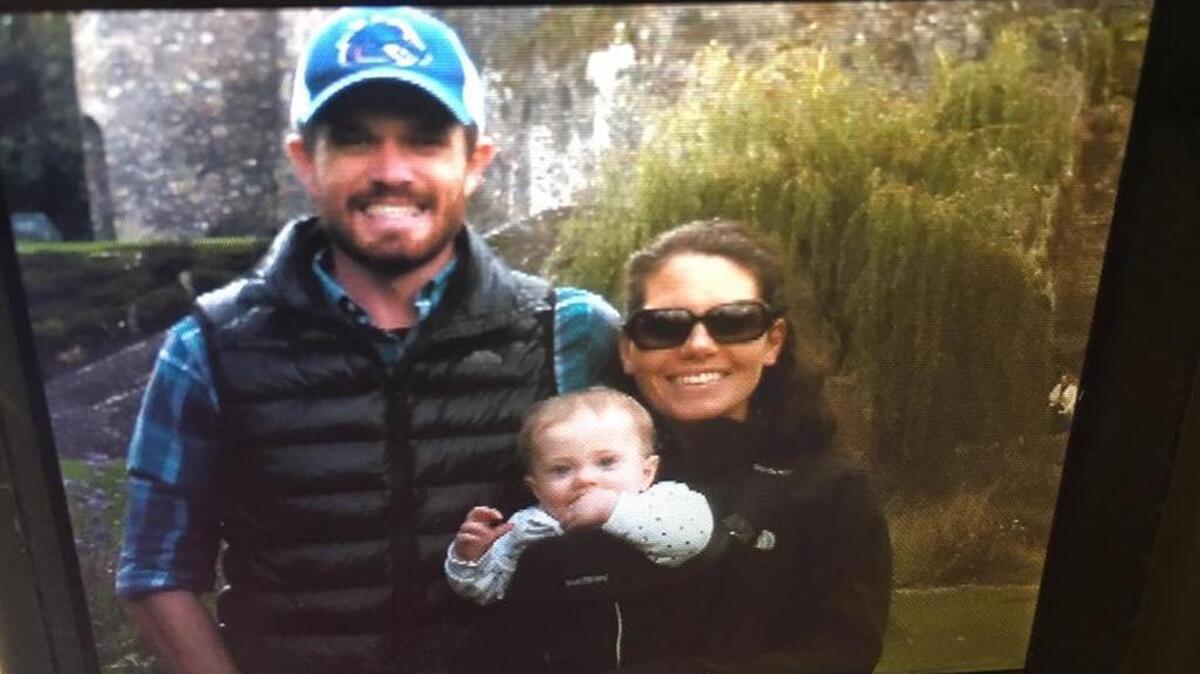 Colby and Molly Patchin pose with their daughter Olivia while vacationing earlier this month in Ireland. Colby’s Boise State University cap helped identify the couple after this photo was posted on social media.