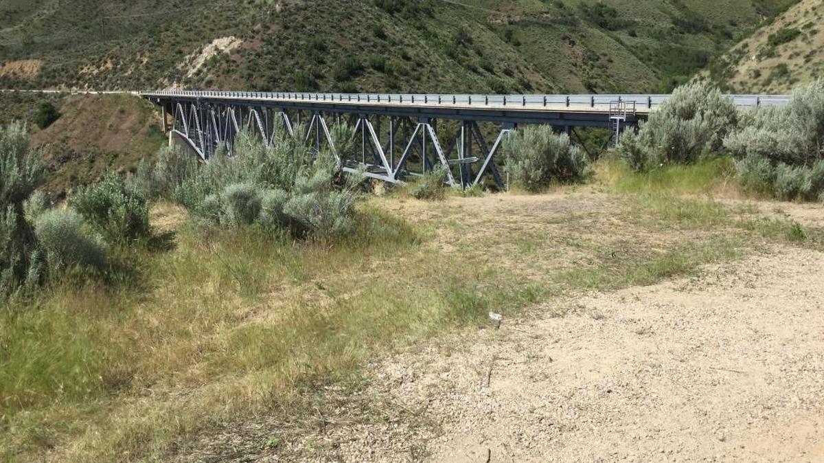 This is the area where the SUV went off the cliff at Lucky Peak Thursday morning.