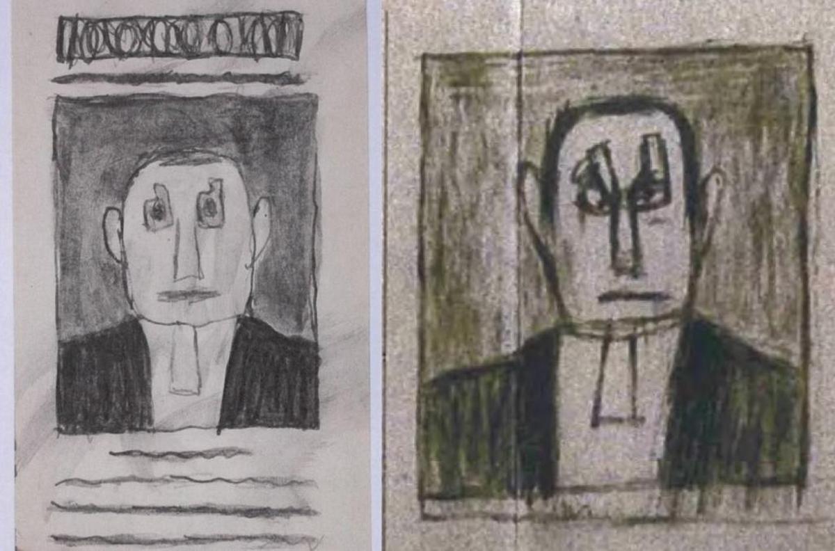 At left, a work by Boise artist James Castle. At right, an illustration by Allen Say included in “Silent Days, Silent Dreams.”