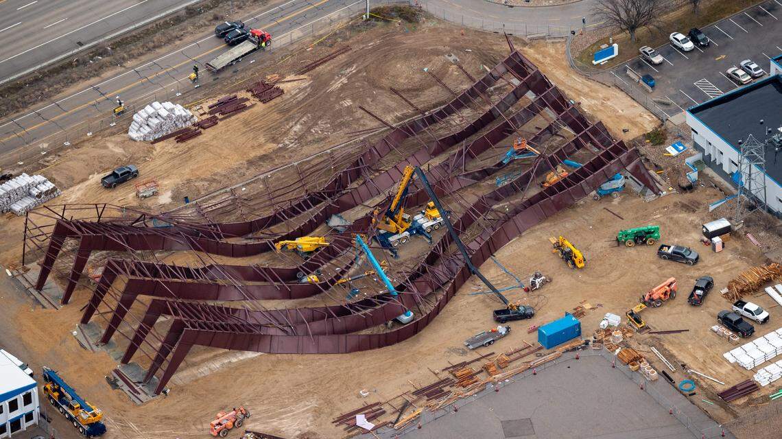 An engineered steel hangar under construction collapsed at 4049 W. Wright St. near the Boise Airport.