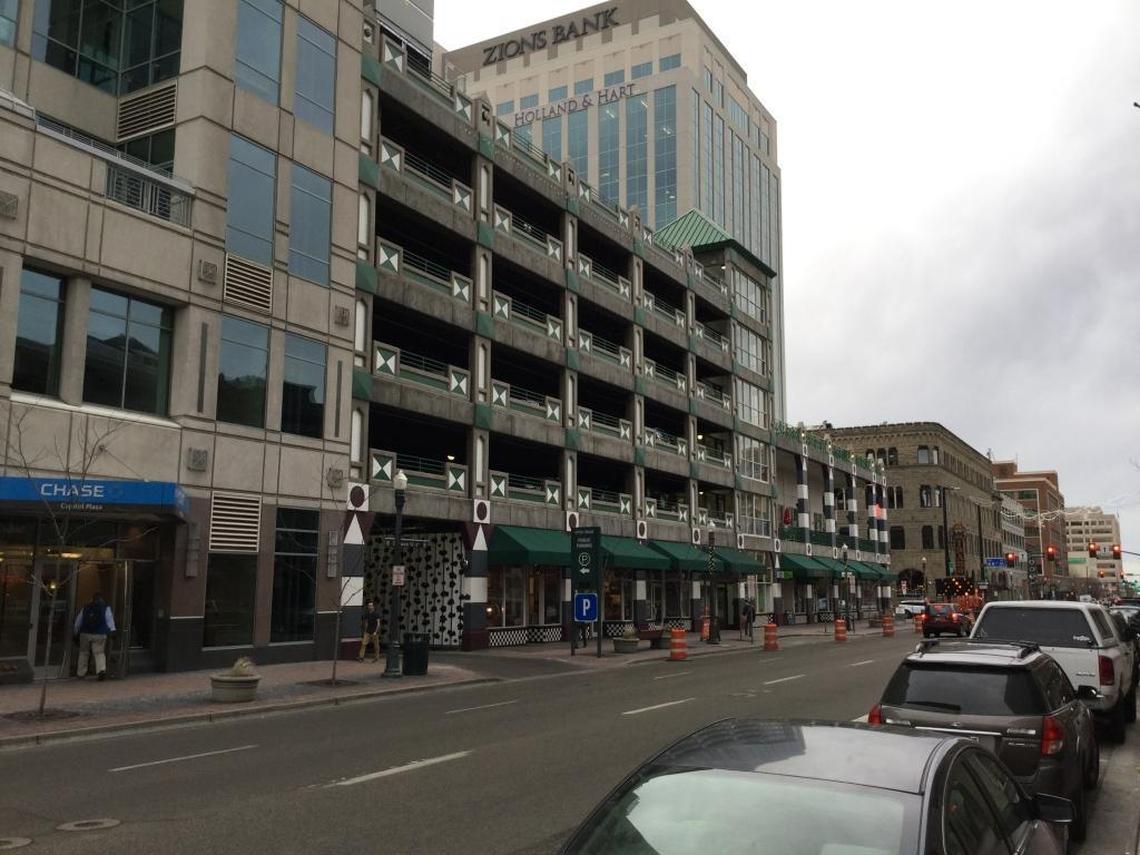 Downtown Boise’s Capitol Terrace garage signaled a revival of Downtown architecture when it was built in 1988. Colorful features between parking decks, ground-level storefronts, iconic buildings covering its east and west sides, and minimized entrances and exits effectively disguise the structure in the heart of Downtown.