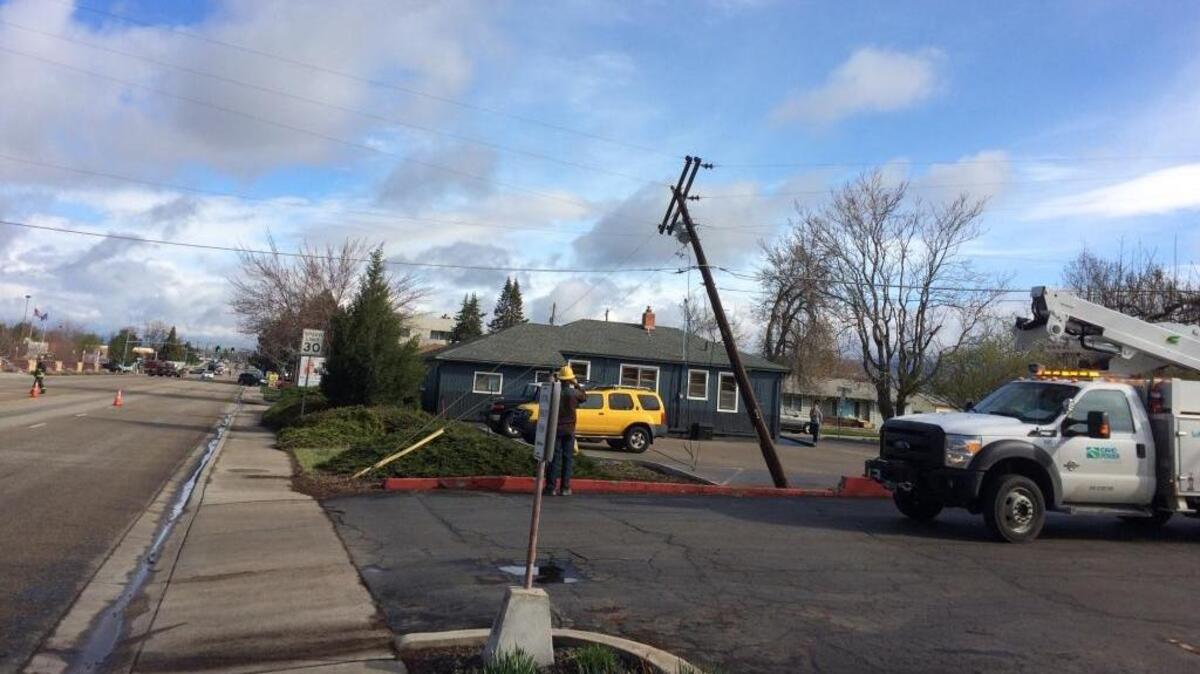 Authorities believe the pole leaned due to soft ground underneath.