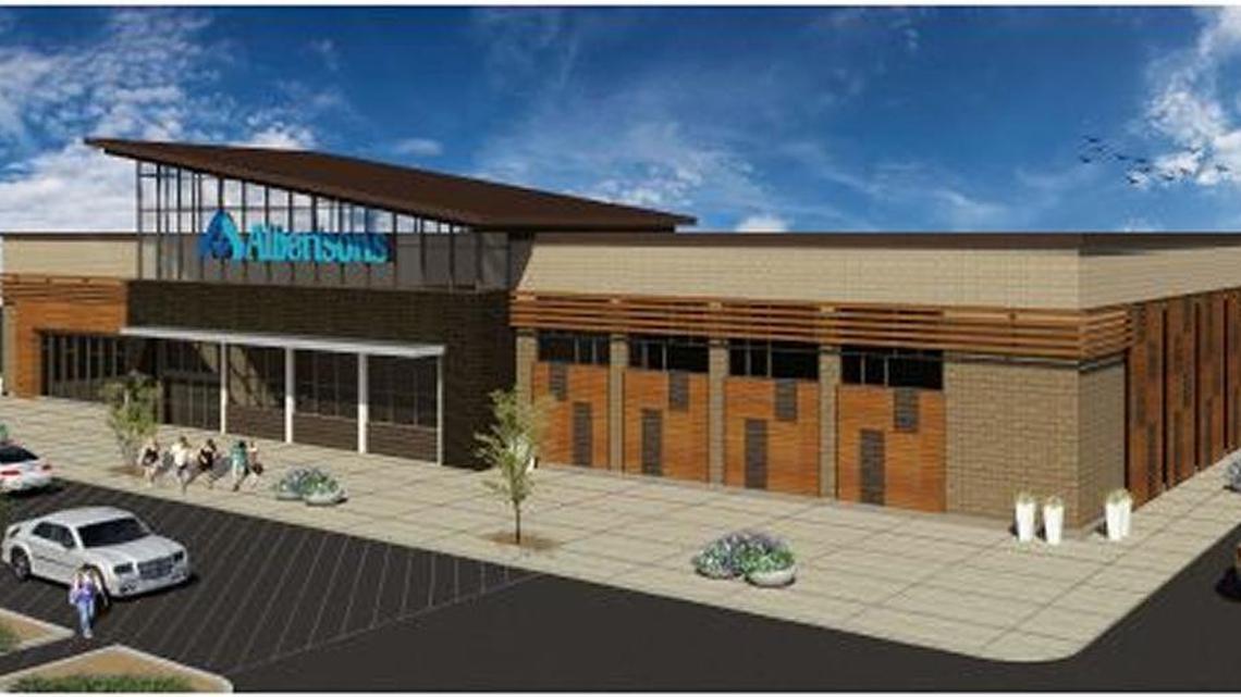 An artist’s rendering of the proposed Albertsons grocery store at the southwest corner of ParkCenter Boulevard and East Warm Springs Avenue in East Boise.