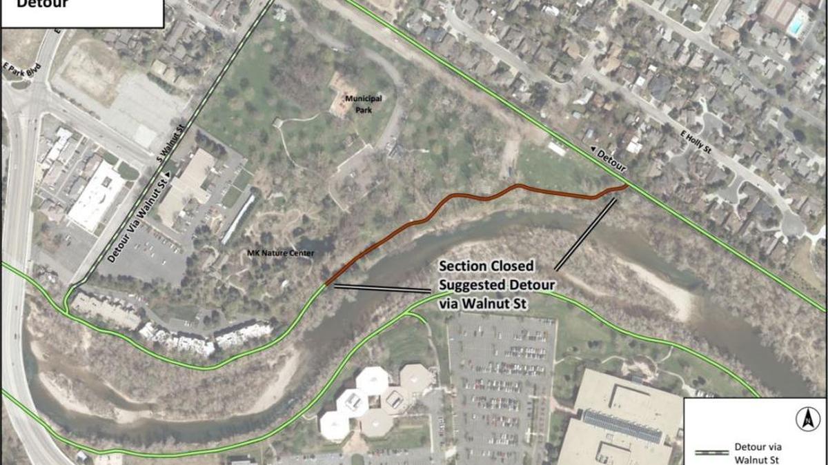 A section of the Boise Greenbelt near Municipal Park will be closed while crews widen it.