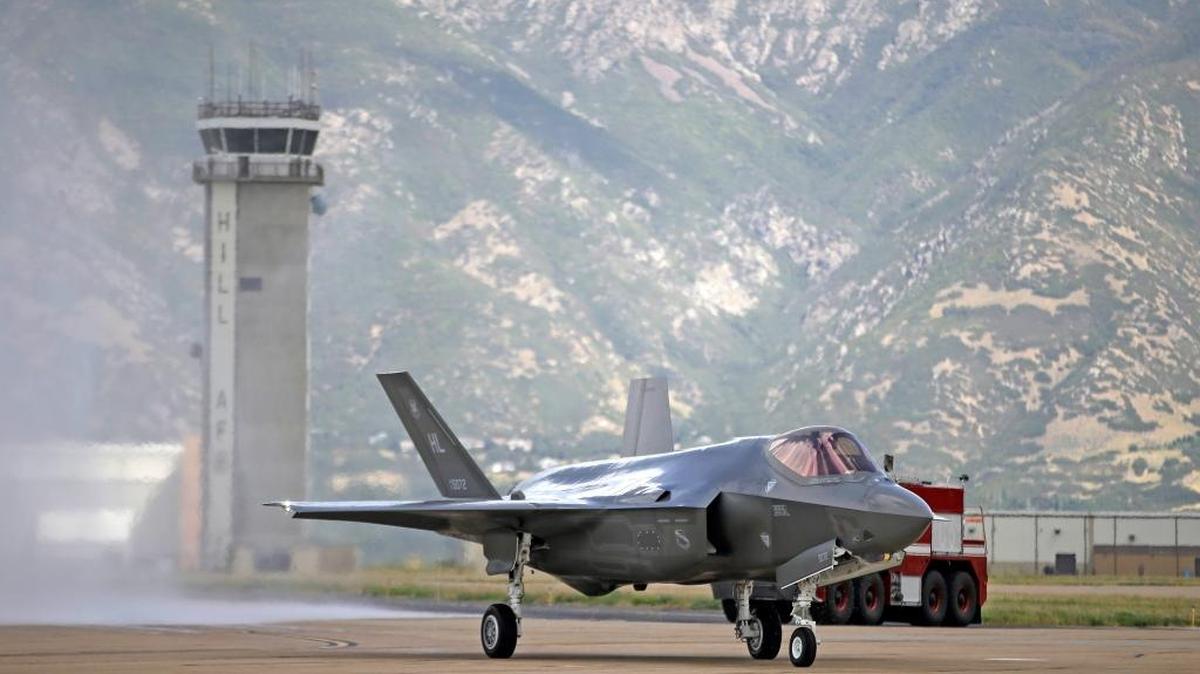 An F-35 arrives at Hill Air Force Base in Utah on Sept. 2, 2015.