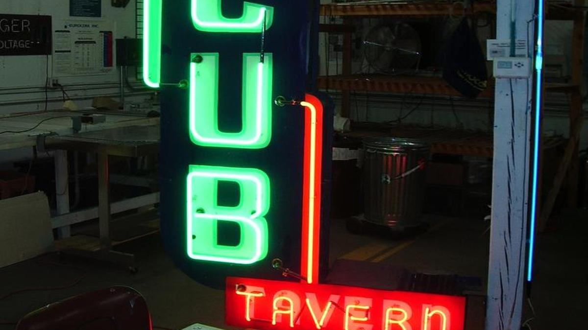 The historic Cub Tavern sign once hung outside what’s now Bar Gernika in Downtown Boise. Classic Sign did the paint job on the sign. Rocket Neon donated the neon work. The sign is one in Signs of Our Times’ collection.