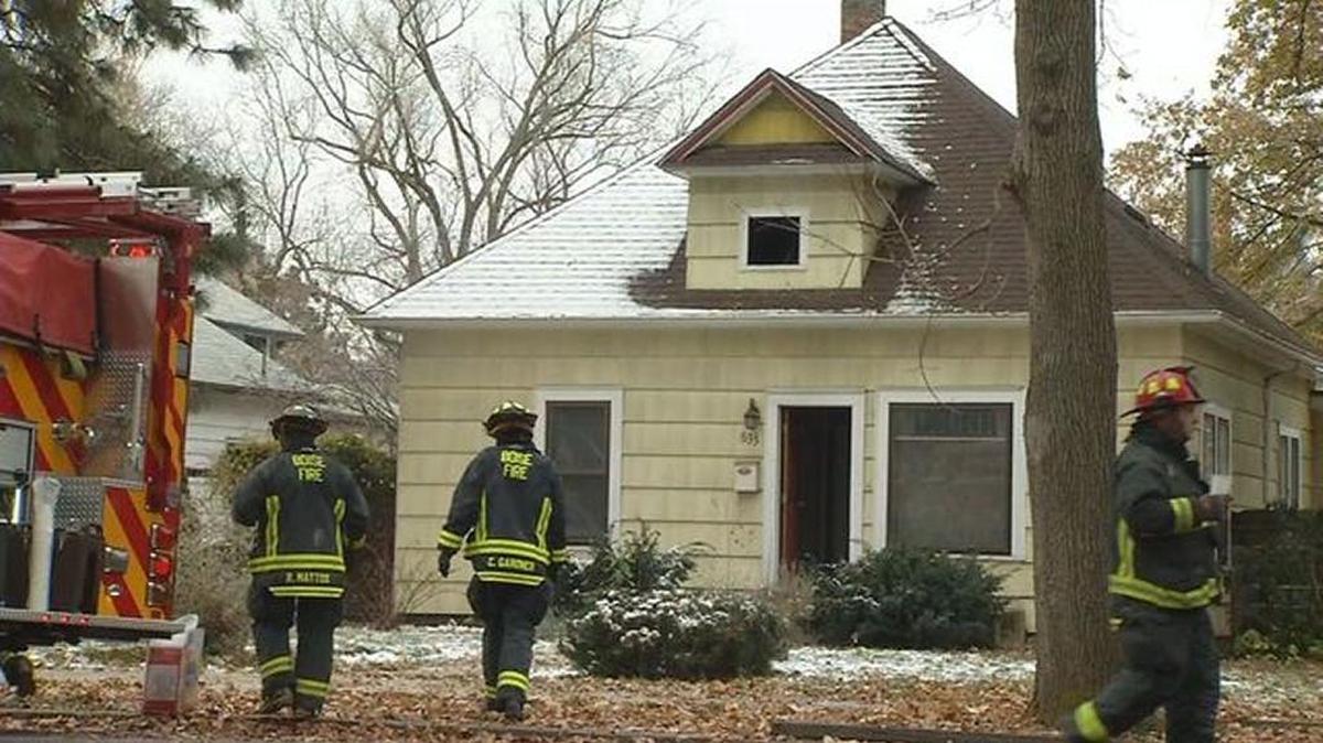 Boise firefighters quickly extinguished an electrical fire at this home on East Jefferson Monday morning.