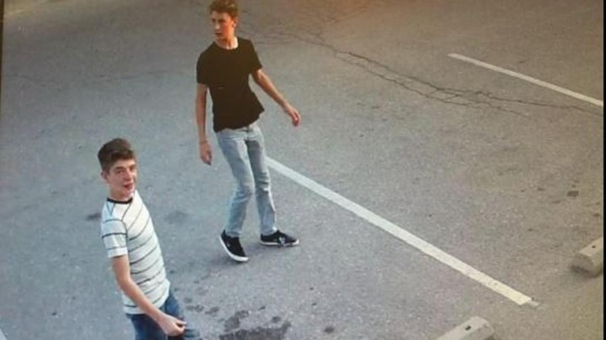 Borah High School security cameras picture two juveniles police are looking for connected to the vandalism case.
