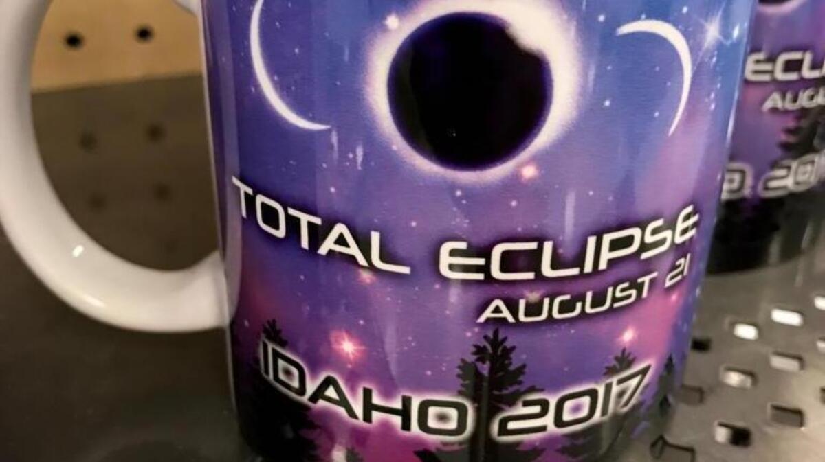 Looking for an eclipse mug? This is part of a large display of merchandise at Fred Meyer at Orchard and Franklin roads.