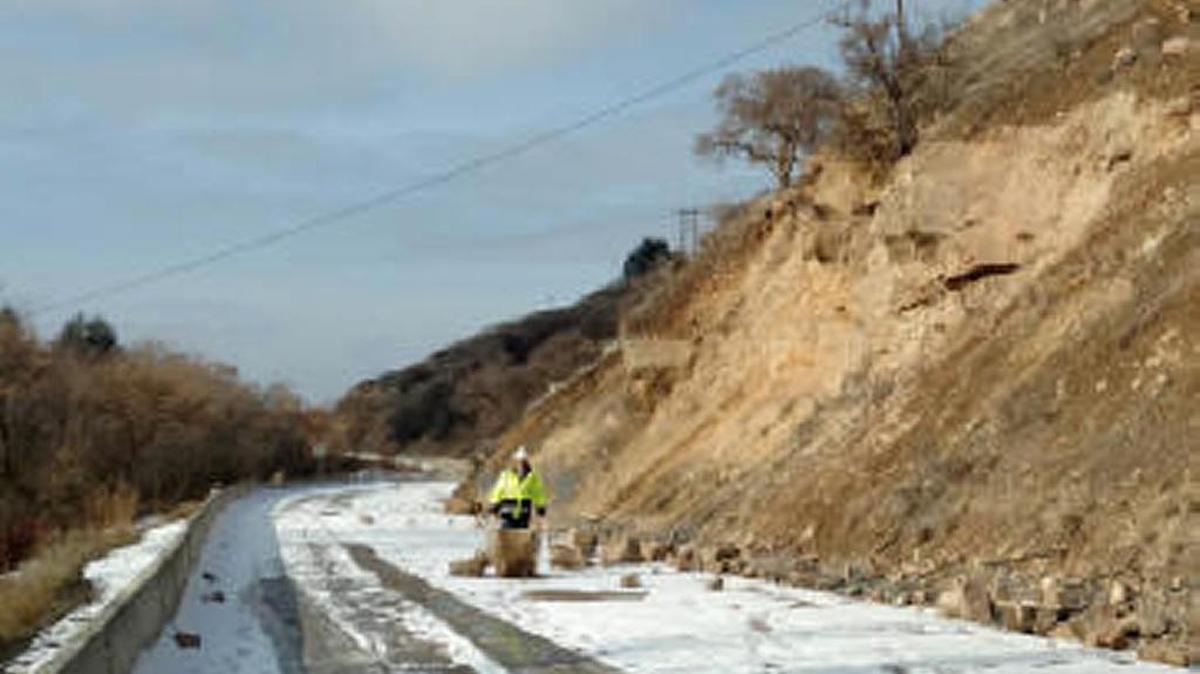 Rocks continue to fall on Warm Springs Avenue on East Boise, forcing Ada County Highway District to close the road.
