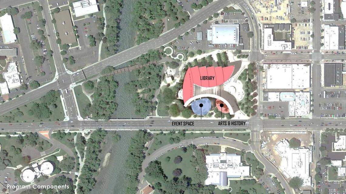 Architects said they worked to integrate Boise's proposed new main library with the Boise River and Greenbelt just south of the building.