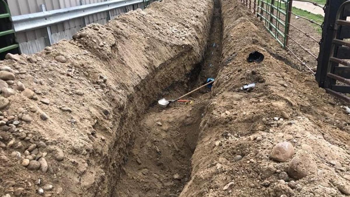 Eagle Fire Department tweeted this photo of a trench where an unresponsive man was found on Saturday afternoon.