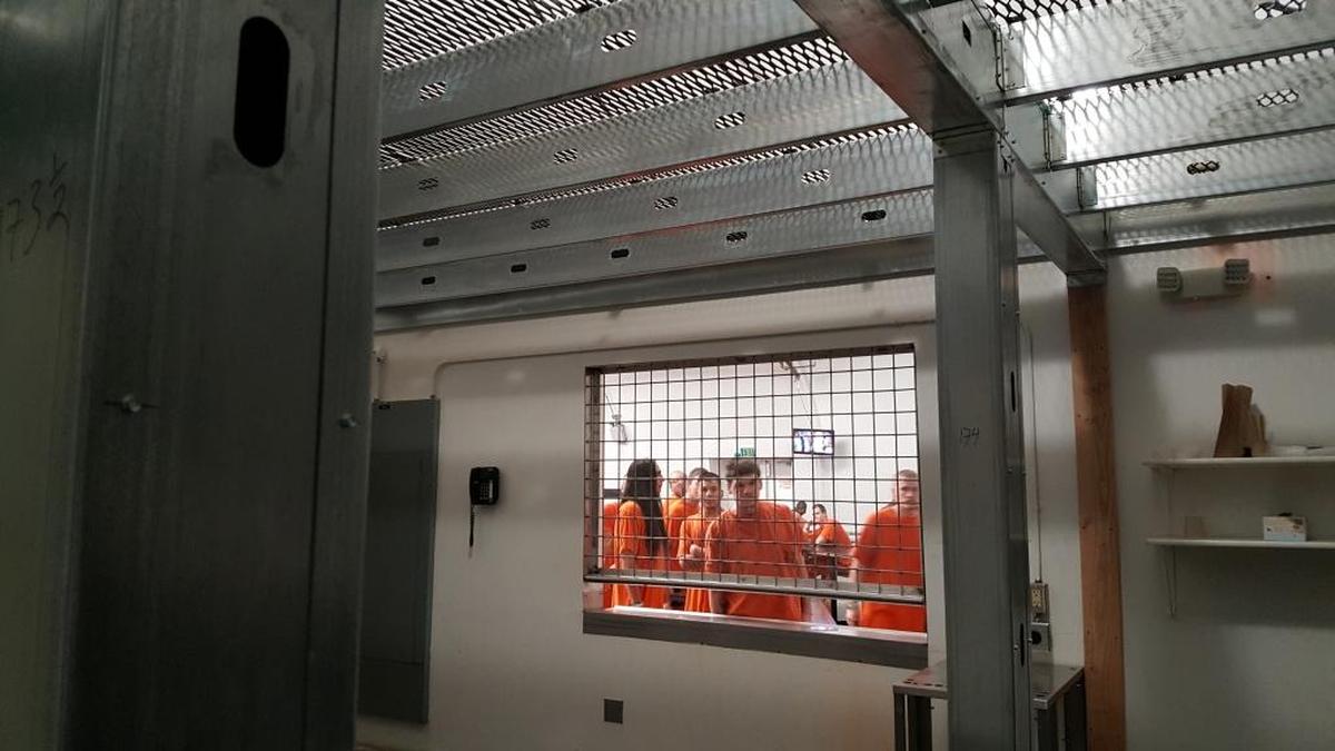 This metal ceiling now discourages escapes through the kitchen in the Canyon County jail’s tent facility. In December 2016, an inmate climbed over the partial kitchen wall and broke through the kitchen’s exterior door.