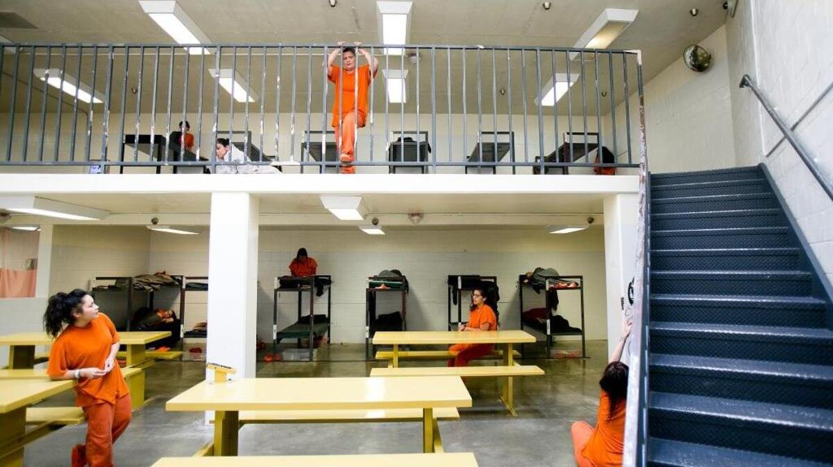 Inmates in the women’s detention area of the Canyon County jail in May 2016.