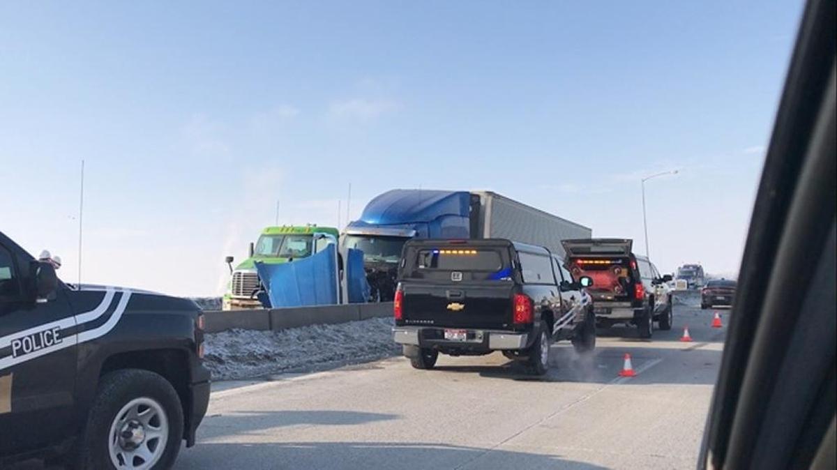 A crash involving commercial vehicles snarled traffic on Interstate 84 near Caldwell on Tuesday afternoon.