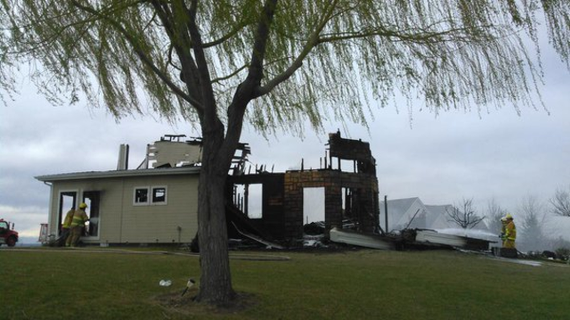 No one was home when flames gutted this home near Lake Lowell Sunday afternoon. The cause is under investigation.