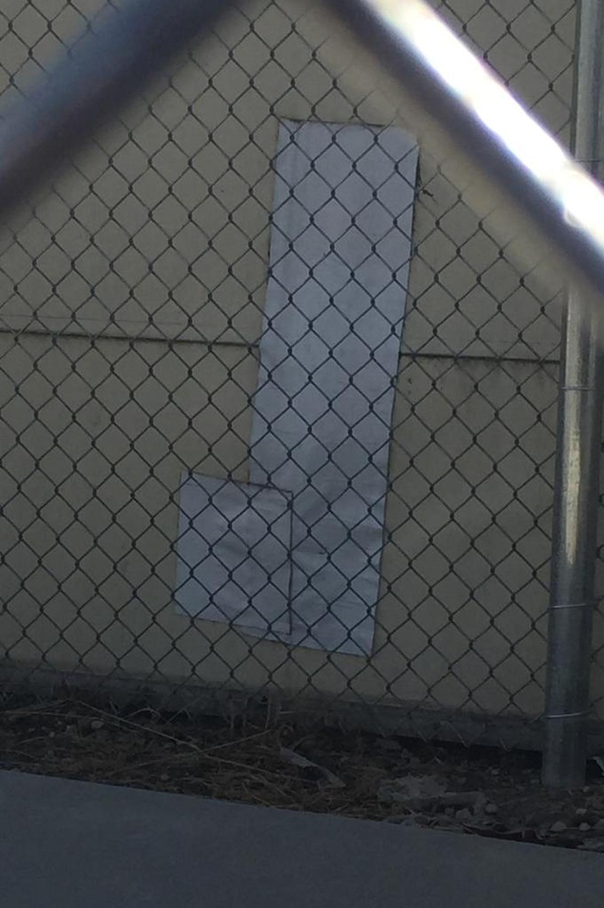 This patch still seals a hole left in the tent jail in January 2016, when inmate Jose Coronado escaped.
