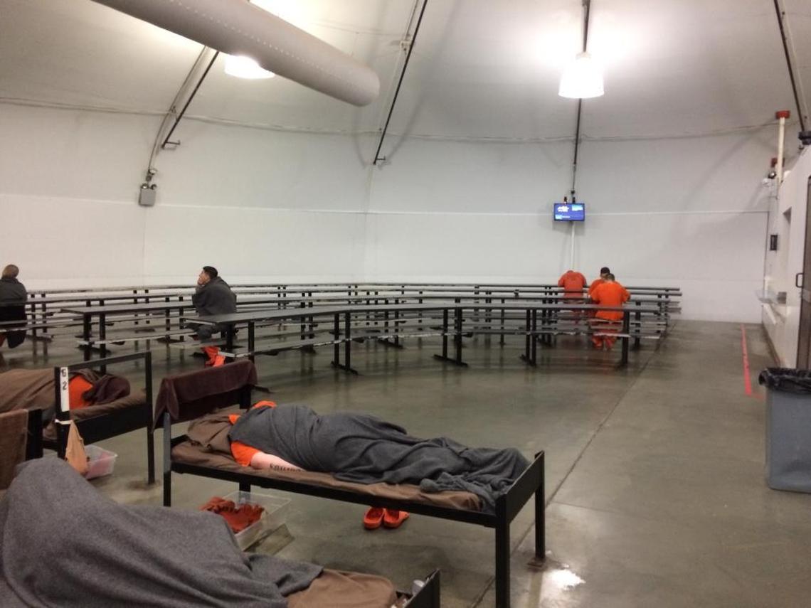 Canyon County has made a number of security improvements to its jail tent facility this year, including hardening its lower walls, as visible in this photo. Despite those, the county had a ninth inmate escape the facility on Sept. 13, 2017.