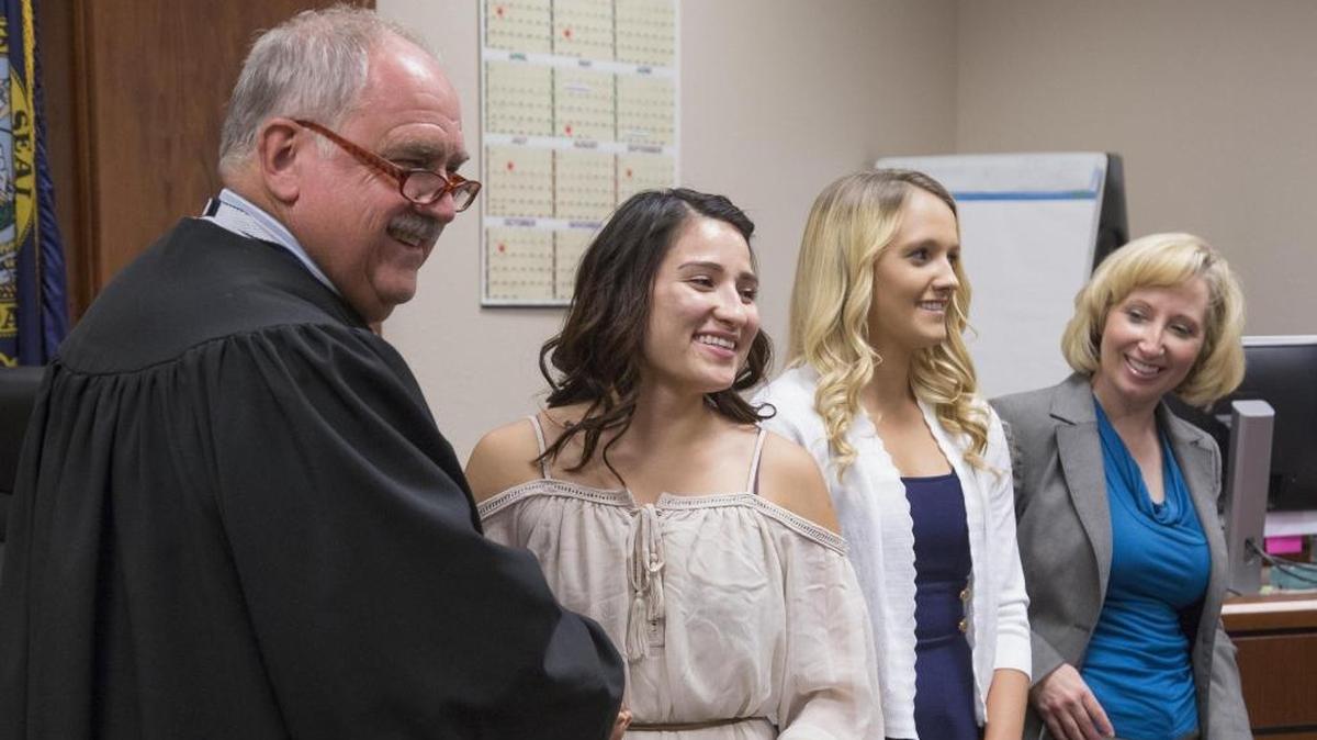 File photo: Judge Frank P. Kotyk congratulates three new guardians ad litem. Azalia Perez of Kuna, Holly Hobbs of Marsing and Mandy Hessing of Meridian joined a small team of Guardian Ad Litem volunteers for the program that covers Canyon County and the rest of the 3rd Judicial District.