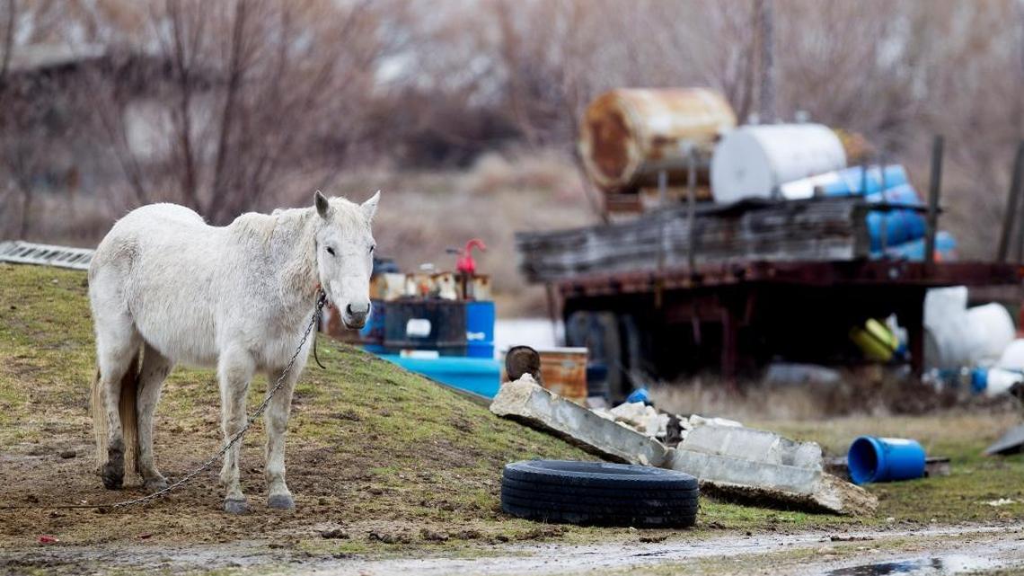 Items on the property of Canyon Highway District Commissioner John McEvoy, as seen in early March.