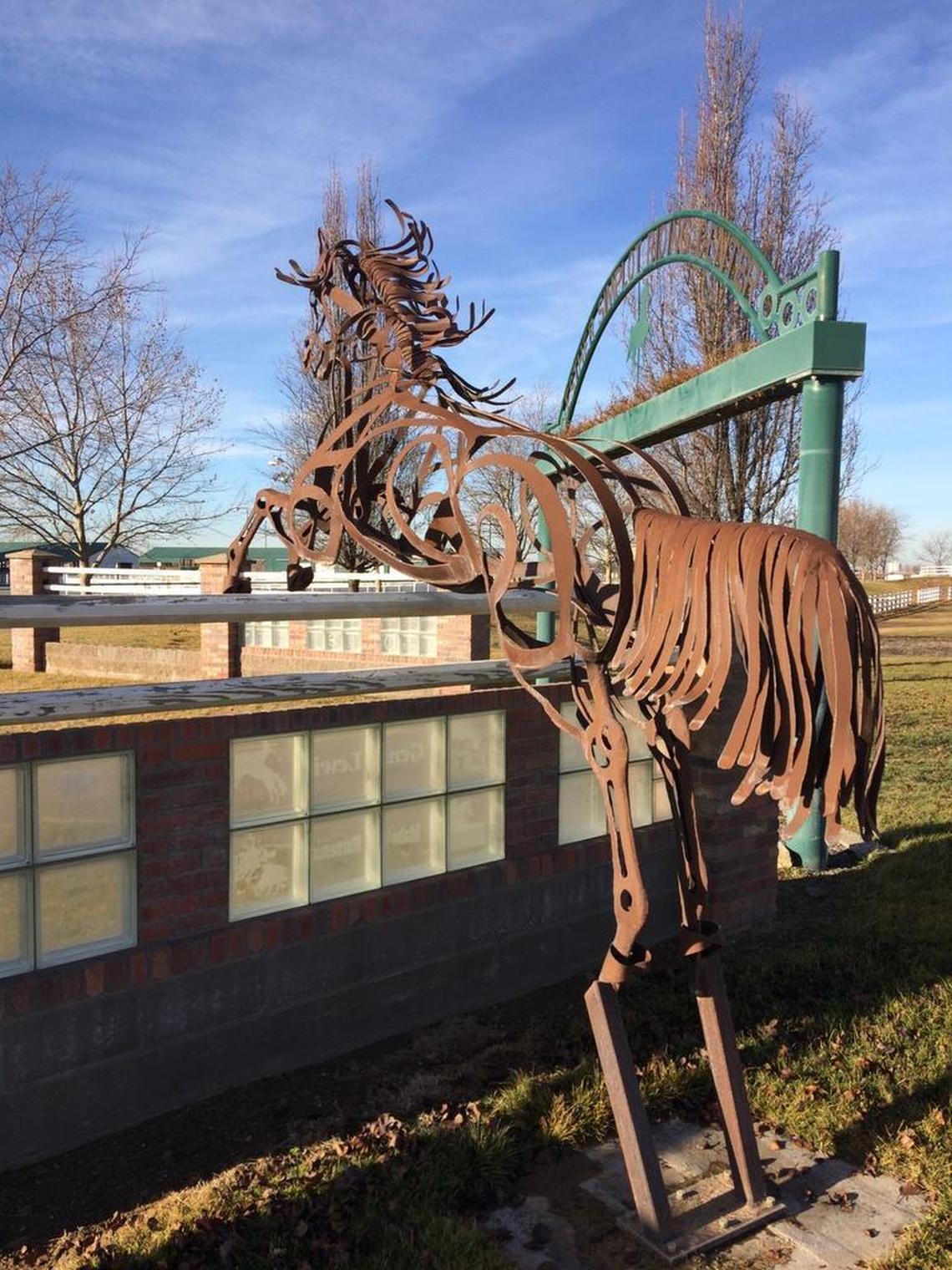 This metal sculpture greets people at the entry to the Esther Simplot Riding Center at the Idaho Horse Park, next to the Ford Idaho Center in Nampa.