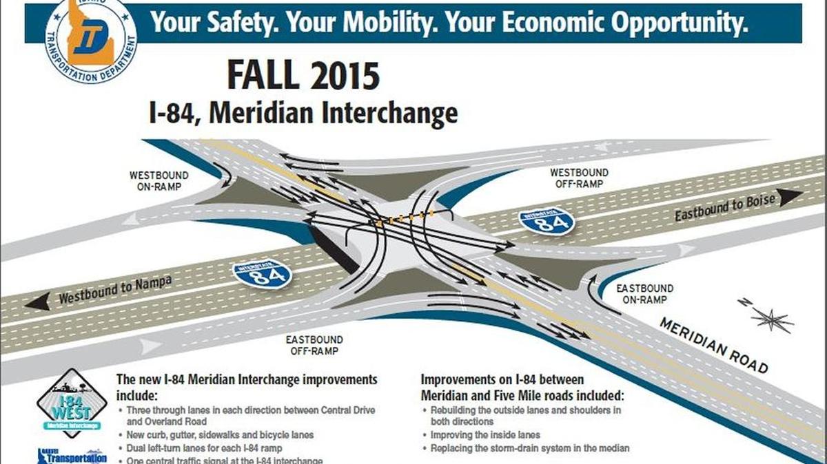 New Interstate 84 Meridian Road interchange.