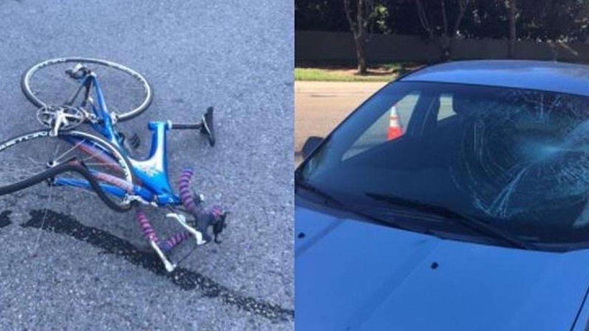 Ada County Sheriff’s Office tweeted these images of the bicycle and vehicle involved in a crash on Floating Feather Road on Friday morning.