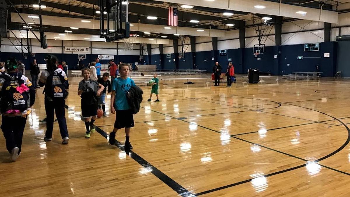 The Meridian Homecourt facility contains four basketball courts that also are used for volleyball and pickleball.