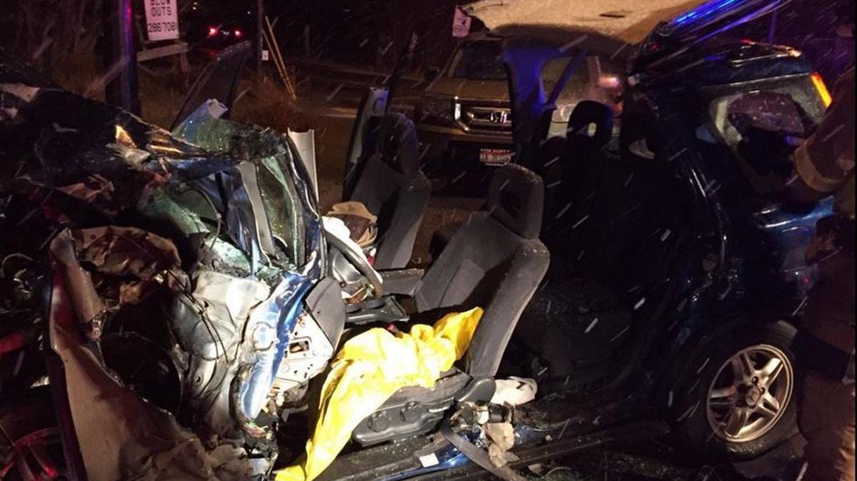 Eagle and Meridian fire departments responded to a two-vehicle crash Thursday night.