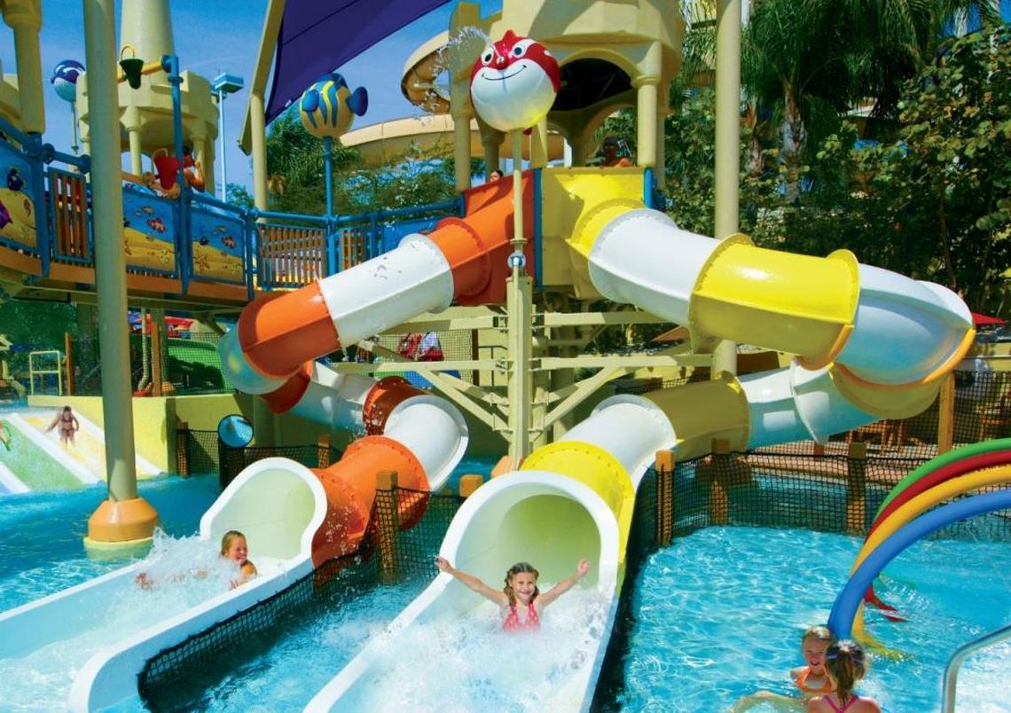 An artist’s rendering of new slides that should be in place at Roaring Springs in time for opening day, May 13.