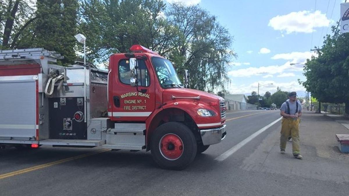 Firefighters and other emergency responders mobilized in Marsing Thursday after a bomb threat was found in a high school bathroom.