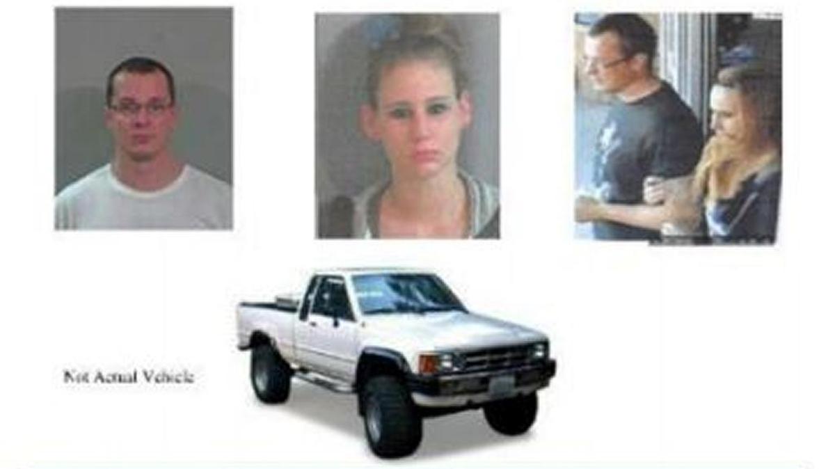 James Mancuso, 32, and Ashley Ford, 27, were believed to have stolen a Toyota truck.