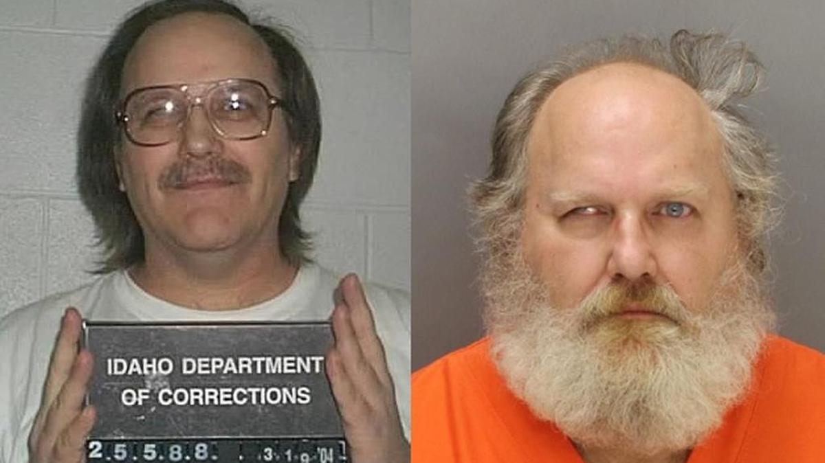 2 images of Bruce A. Marchant, 10 years apart: At left, while he was in Idaho state prison in 2004. At right, while he was in the Ada County Jail in 2014 on charges that were later dropped.