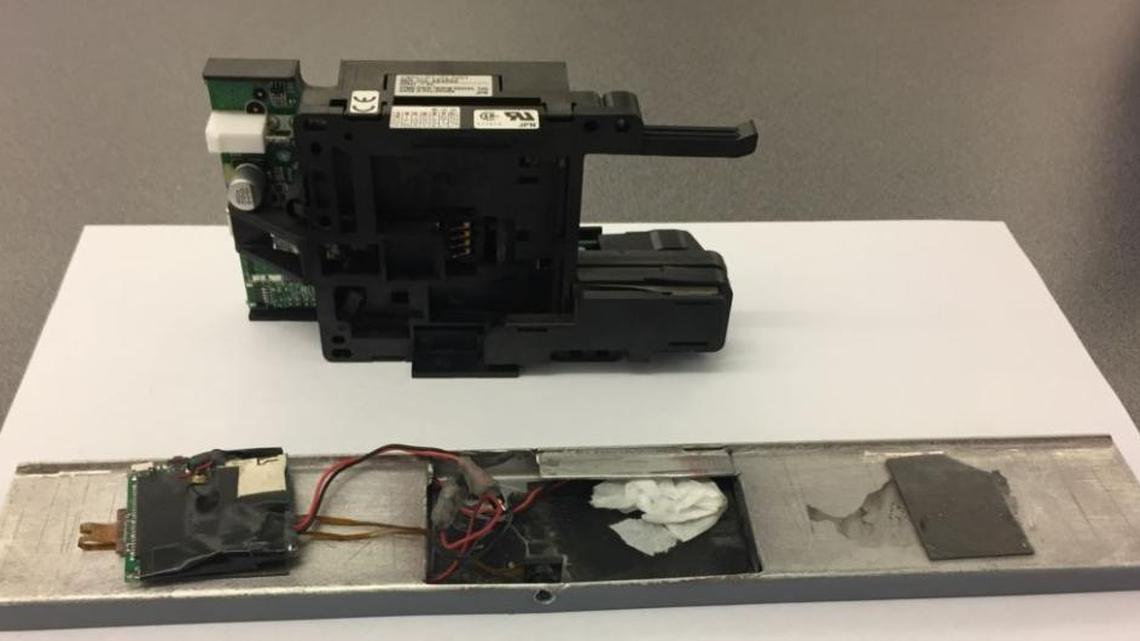 The skimming device was discovered on Dec. 10.