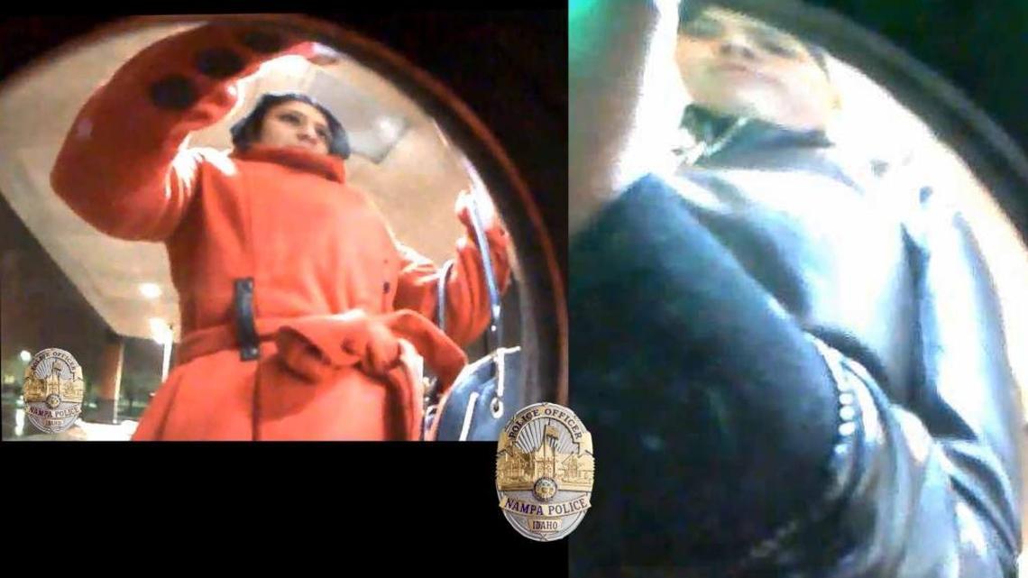 Images of “persons of interest” in the Nampa police investigation of a skimming device found on a bank ATM in December.